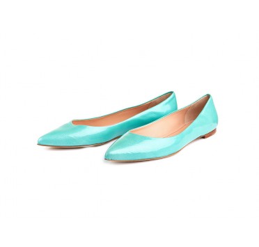 Ballerina in pelle stampata aqua