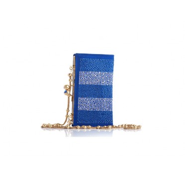 Mini pochette in camoscio con chiusura di metallo classica
