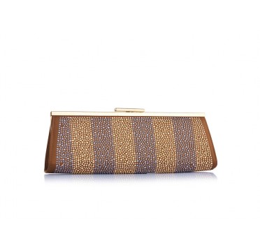 Pochette in raso con chiusura metallica