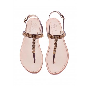 Sandalo Gioiello in Marrone