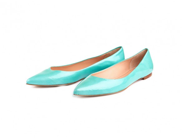 Ballerina in pelle stampata aqua