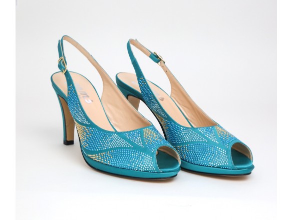 Sandalo Fern in verde pavone