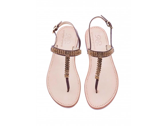 Sandalo Gioiello in Marrone