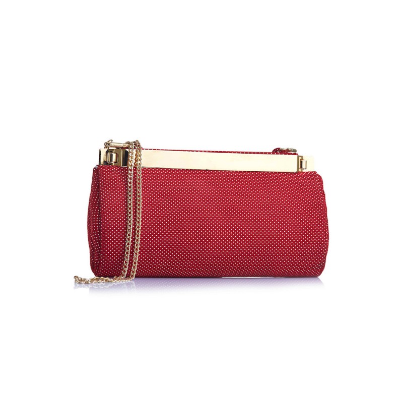 Pochette in pelle stampata con fascia metallica esterna e chiusura a scatto  - Borsetta - Borse | Raimondo Buccelli